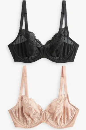 Next /Praline Nude Non Pad Balcony DD+ Lace Bras 2 Pack