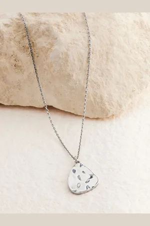 Next Sterling Hammered Organic Disc Necklace
