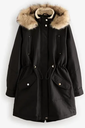 Next Hooded Parka Coat With Faux Fur Trim