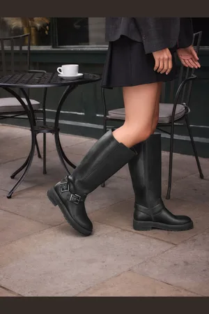 Next Extra Wide Fit Forever Comfort Knee High Biker Boots