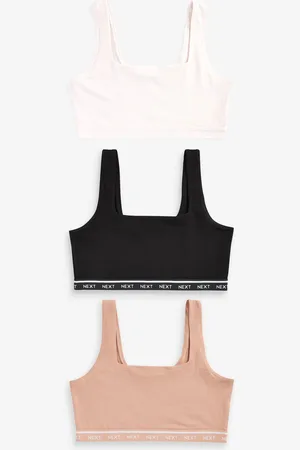 Next /Cream/Praline Nude Cotton Ultimate Comfort Crop Tops 3 Pack