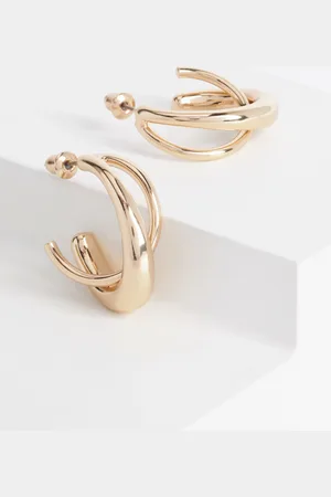 Next Tone Crossover Hoop Earrings