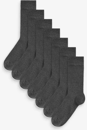 Next Charcoal Grey 7 Pack Mens Cotton Rich Socks