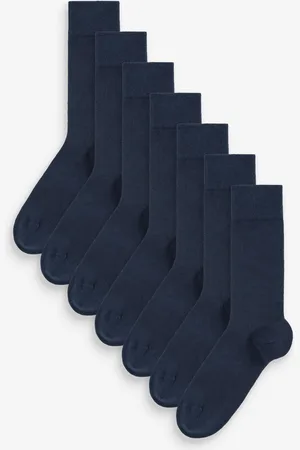 Next Navy Blue 7 Pack Mens Cotton Rich Socks