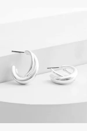 Next Tone Crossover Hoop Earrings
