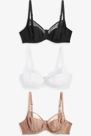 Next /White/Praline Nude DD+ Non Pad Full Cup Bras 3 Pack with Side Support