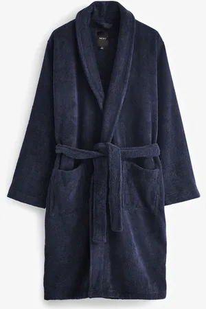 Next Blue Cotton Towelling Dressing Gown