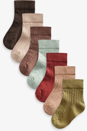 Next Mixed Muted 7 Pack Baby Socks (0mths-2yrs)