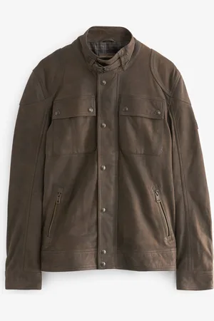 Next Four Pocket Nubuck Leather Biker Jacket