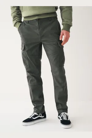 Next Charcoal Slim Fit Cotton Stretch Cargo Trousers