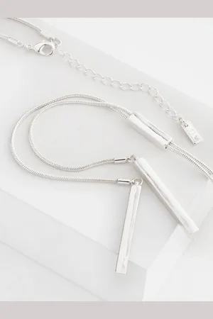 Next Tone Long Bar Drop Y Necklace