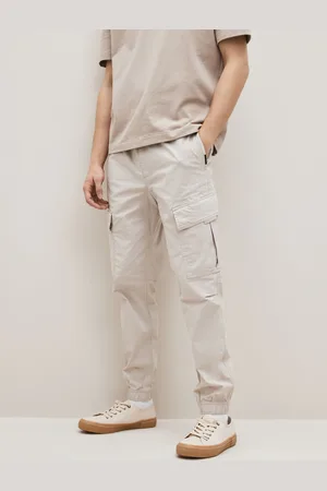 Next Ecru Regular Tapered Fit Stretch Utility Cargo Trousers
