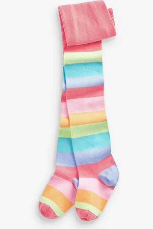 Next Multicolour Cotton Rich Rainbow Stripe Tights