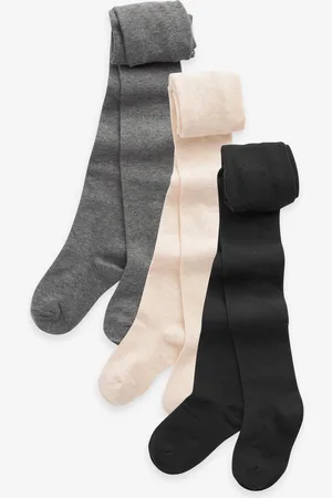 Next /Oatmeal/Charcoal 3 Pack Cotton Rich Tights