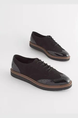 Next Extra Wide Fit Forever Comfort Brogue Lace Up Chunky Sole Shoes