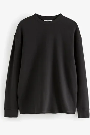 Next Long Sleeves Waffle Texture Crew 100% Cotton T-Shirt