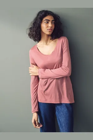 Next Rose Print Slouch V-Neck Long Sleeve T-Shirt