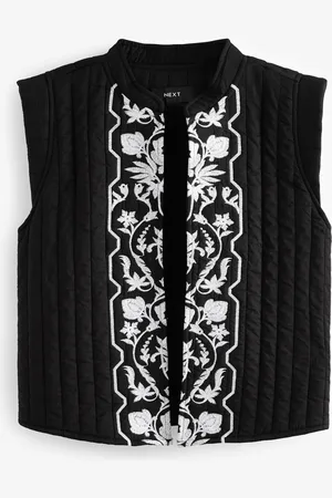 Next Embroidered 100% Cotton Padded Gilet