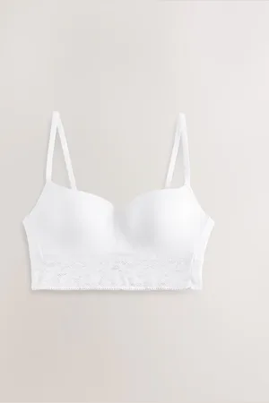 Next Ultimate Comfort Light Pad Non Wire Lace Trim Bra A-D
