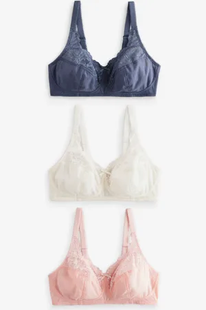 Next /Pink/Cream Total Support Full Cup Lace Ultimate Comfort Bras 3 Pack