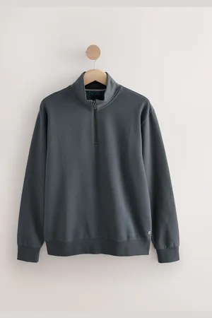 Next Slate Quarter Zip Textured Funnel Sweatshirt