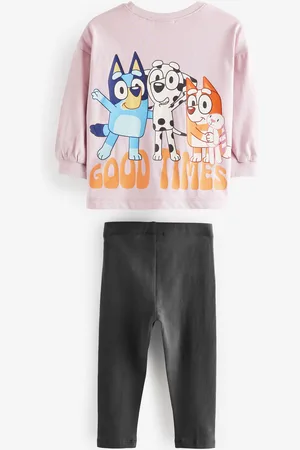 Next Pink Bluey Long Sleeve 100% Cotton T-Shirt and Leggings Set (3mths-7yrs)