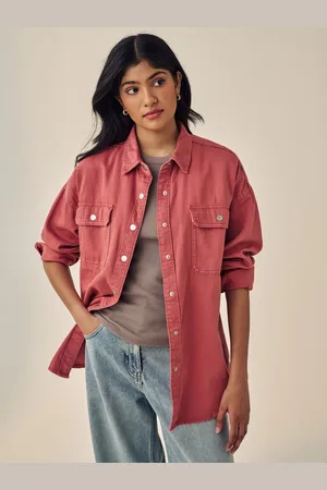 Next Rose Pink Print Oversized 100% Cotton Shirt