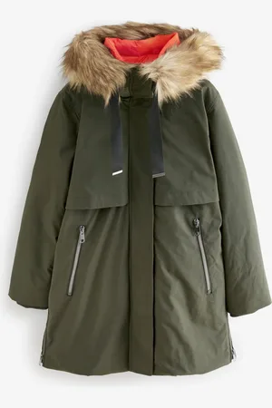 Next Khaki Elements Shower Resitant Parka Jacket
