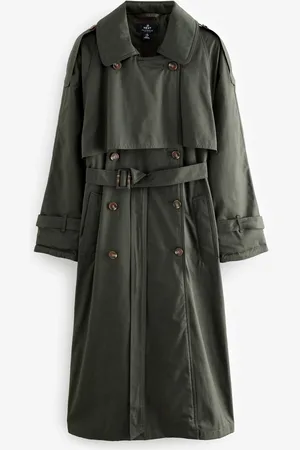Next Khaki Premium Padded Padded Trench Coat
