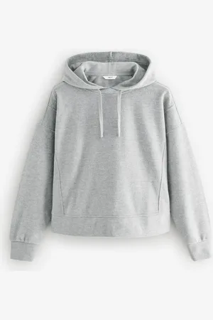 Next Marl Relaxed Fit Cosy Soft Touch Ribbed Stepped Hem Hoodie