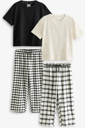 Next /White Short Sleeve 100% Cotton Pyjamas 2 Pack
