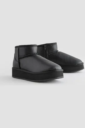Next Shower Repellent Suede Faux Fur Lined Platform Boots
