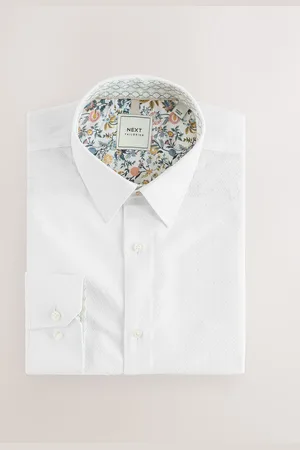 Next Regular Fit Long Sleeve Single Cuff Textured Shirt