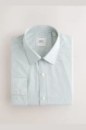 Next Stripe Regular Fit 100% Cotton Long Sleeve Formal Cutaway Collar Shirt