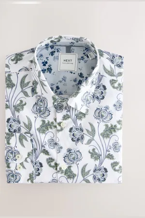 Next /Multi Colour Floral Print Regular Fit 100% Cotton Single Cuff Formal Shirt