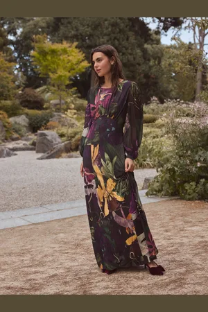 Next Floral Print Kew Collection Long Sleeve Maxi Dress