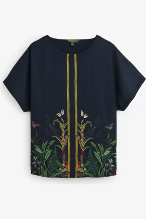 Next Border Print Kew Collection Short Sleeve Top