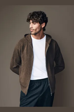 Next Regular Fit Knit Zip Up Hoodie with Wool