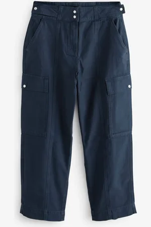 Next 100% Cotton Cargo Barrel Leg Trousers