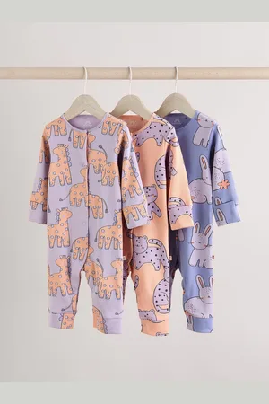 Next Lilac Purple Baby Footless Sleepsuits 3 Pack (0mths-3yrs)