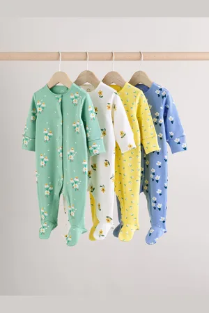 Next Floral Baby 100% Cotton Sleepsuits 4 Pack (0-2yrs)
