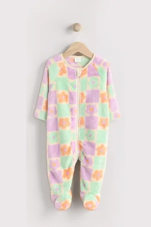 Next Purple Baby Zip Fleece Sleepsuit