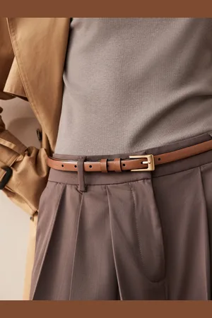 Next Premium Made In Italy Leather Micro Skinny Belt