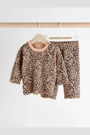 Next Leopard Print Baby Top and Wide Leg Trousers 2 Piece Set (0mths-2yrs)