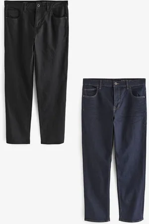 Next Blue Indigo Rinse/ Solid 2 Pack Straight Fit Classic Stretch Jeans