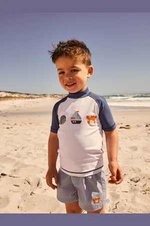 Next Blue/ Stripe Rash Vest and Shorts Set (3mths-7yrs)
