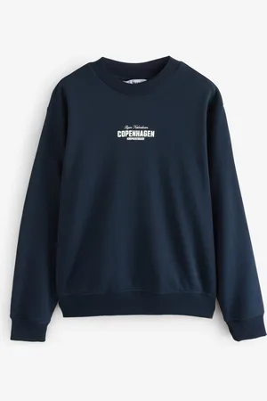 Next Blue Cotton Rich Crew Graphic Sweatshirt