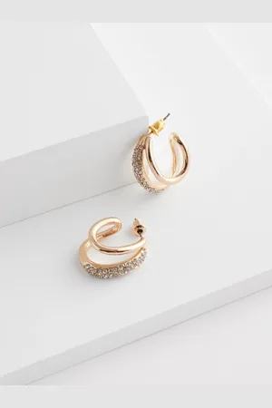 Next Tone Sparkle Double Hoop Earrings