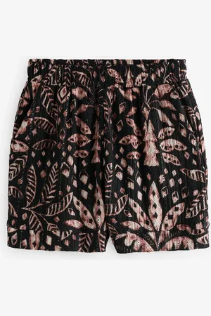 Next /Brown Print Broderie Holiday Shorts