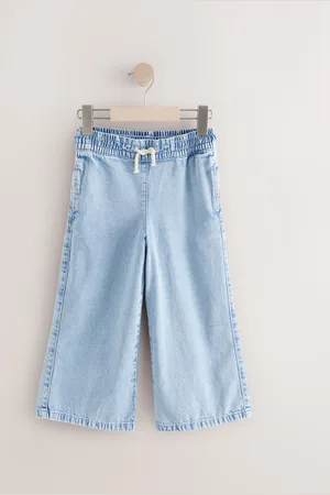Next Mid Denim Pull On Wide Leg Jeans (3-16yrs)